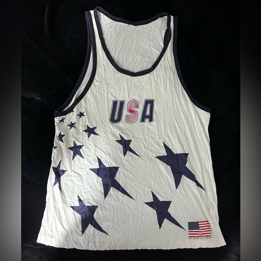 large white mens tank top